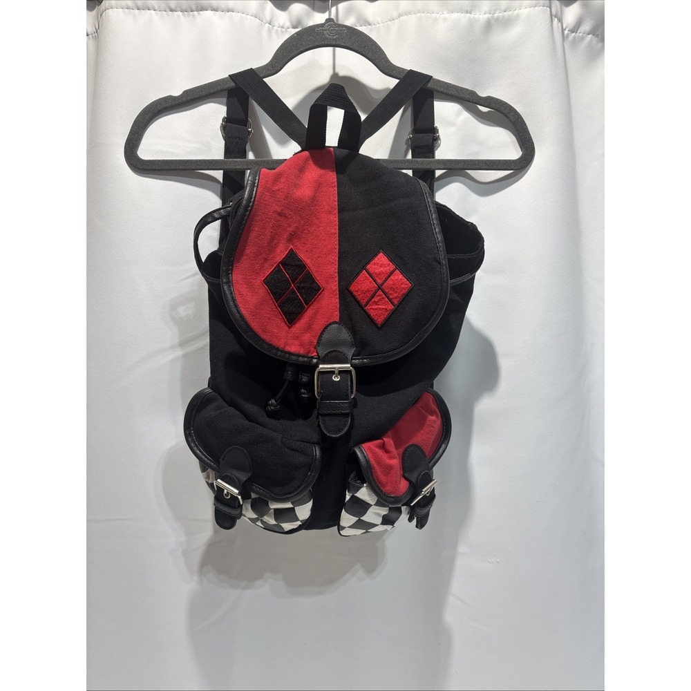 Bioworld Harley Quinn Backpack Red Black DC Comics Mini Bag Diamond Logo 2015